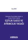 Eşitlik İlkesi ve Ayrımcılık Yasağı